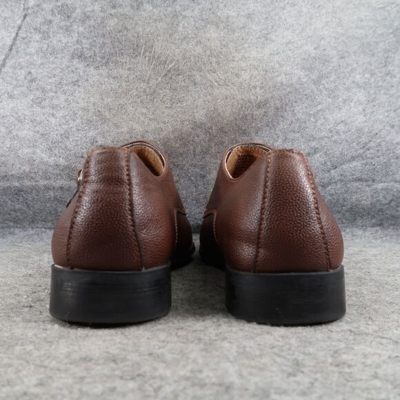 Madden Shoe Men 8.5 Oxford Double Monk Strap Buckle Cap Toe Classic Formal Brown